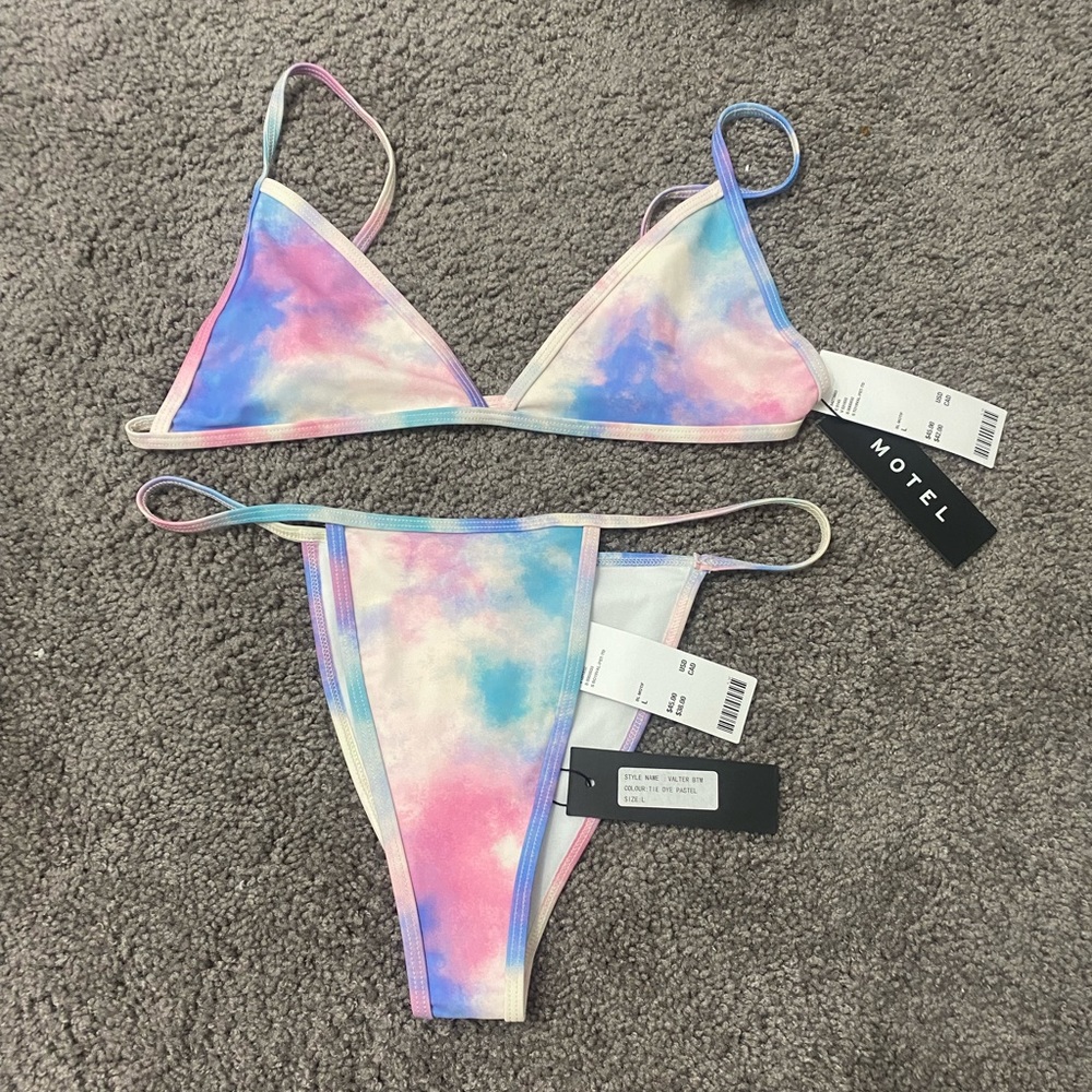 Motel pastel valter tie dye bikini set